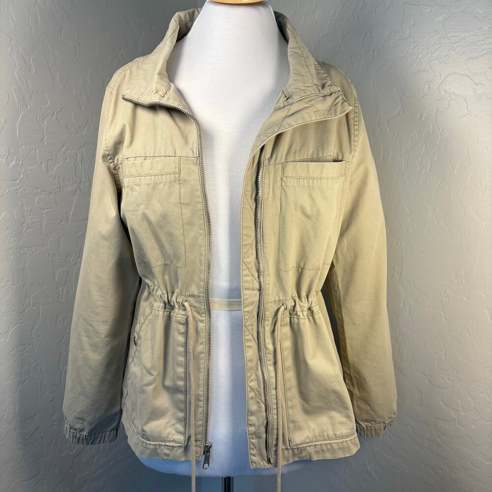 Old Navy Field Utility Jacket Women’s M Khaki Tan Drawstring Waist Safari